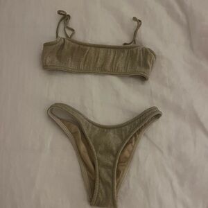 Gold Sparkly Triangl bikini!!